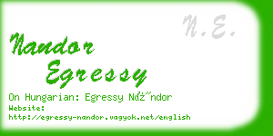 nandor egressy business card